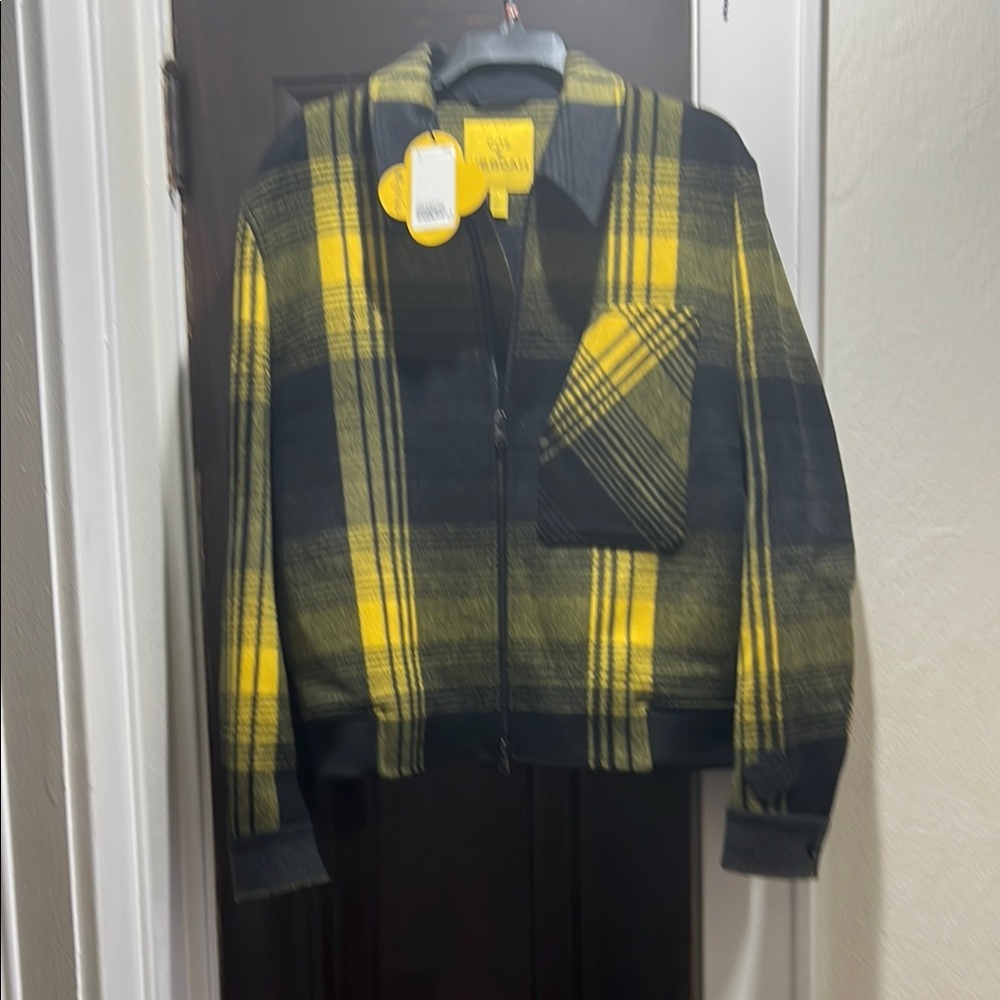 Yellow and Black Plaid Jacket